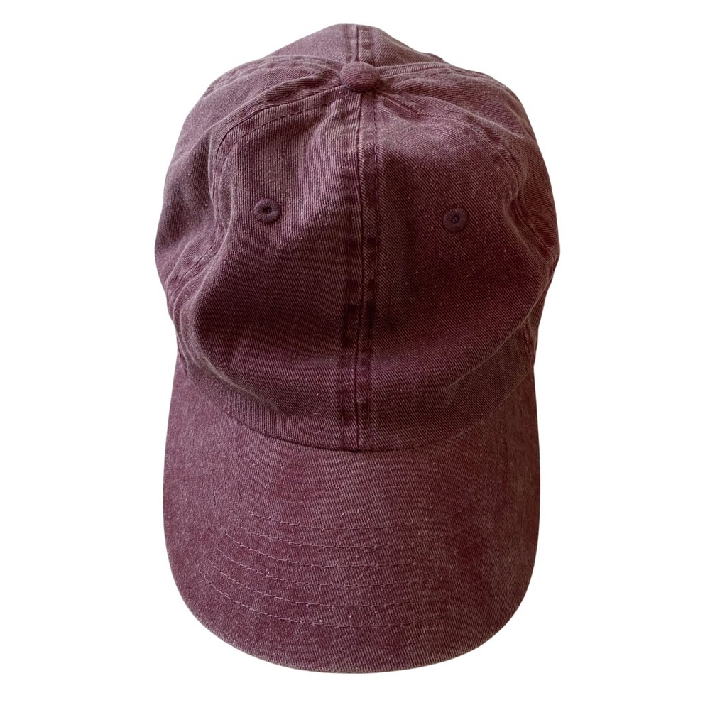 Newhattan 100% Cotton Baseball Cap Womens OS Burgundy Faded Adjustable Hat